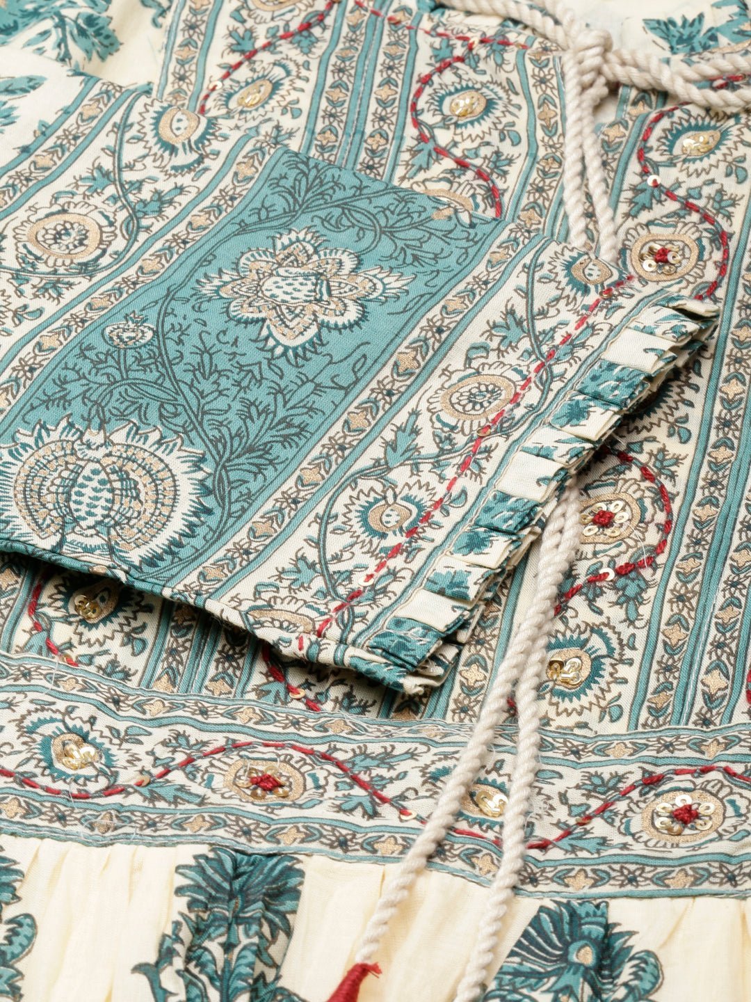 Transacthubs Green Flared Floral Maxi Dresses - Casual Chic Style - Image 4