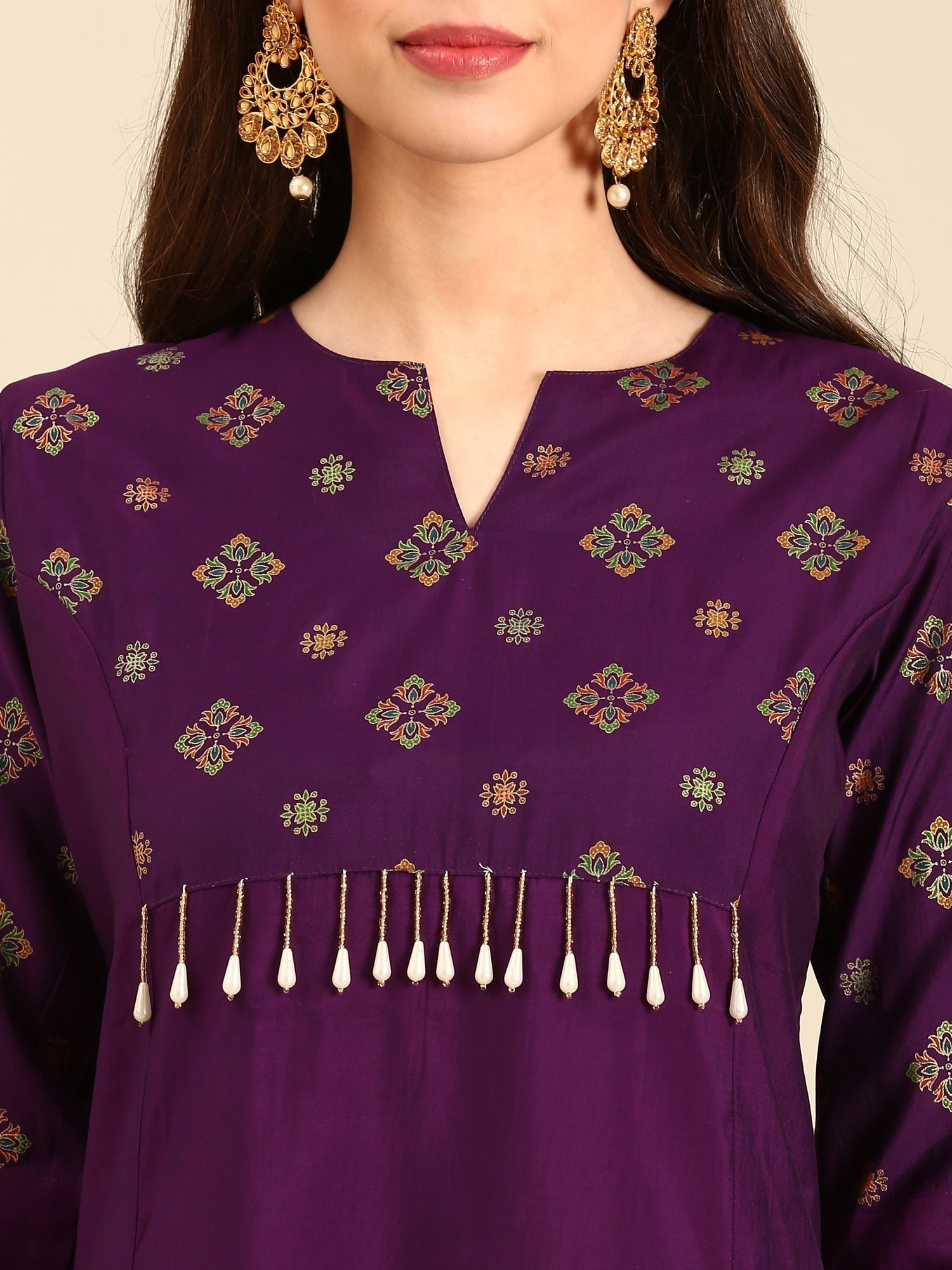 Purple Muslin suit with banarasi dupatta - Image 4