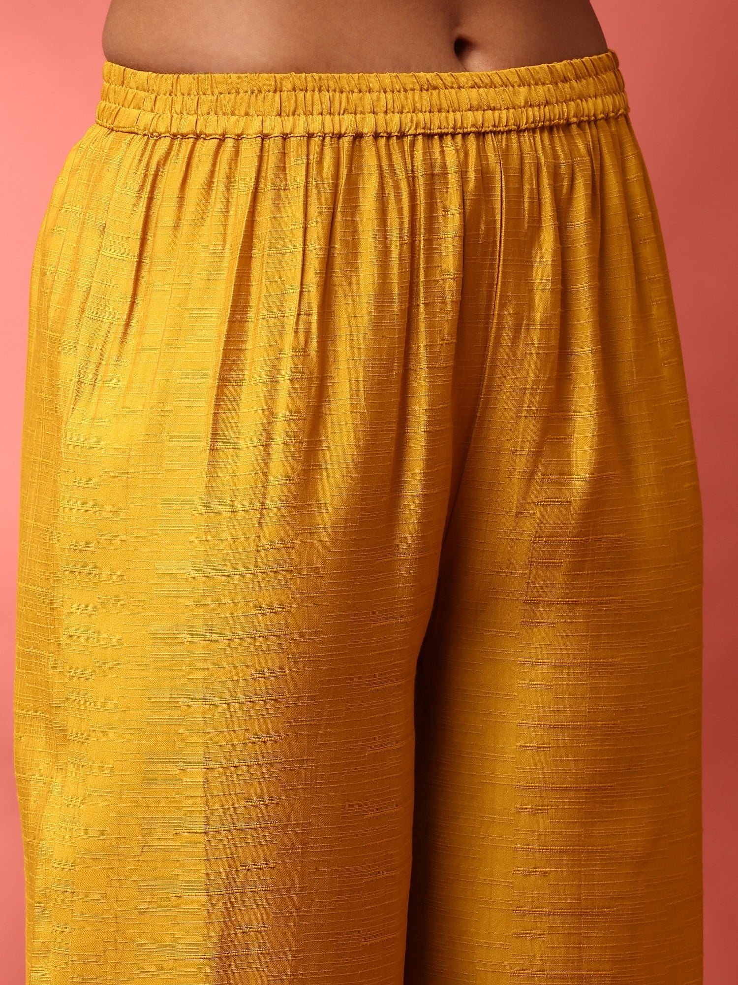 Mustard Silk embroidered three piece suit set - Image 6