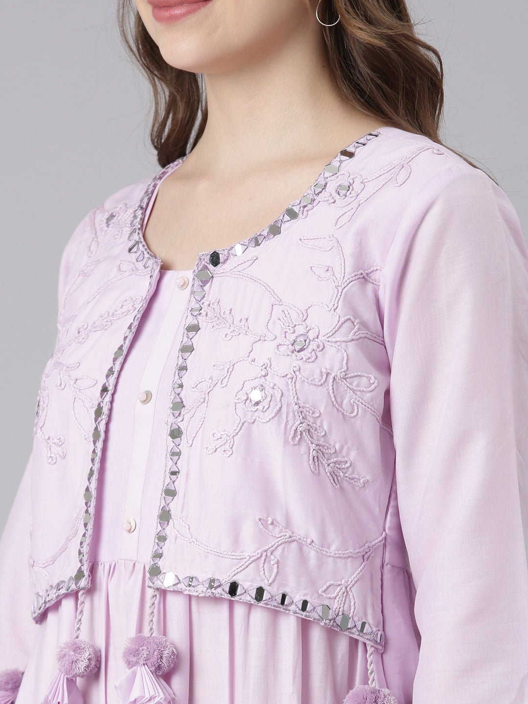 Transacthubs Purple Cotton Casual Maxi Dresses with a Flattering Curved-Cut Silhouette - Image 5