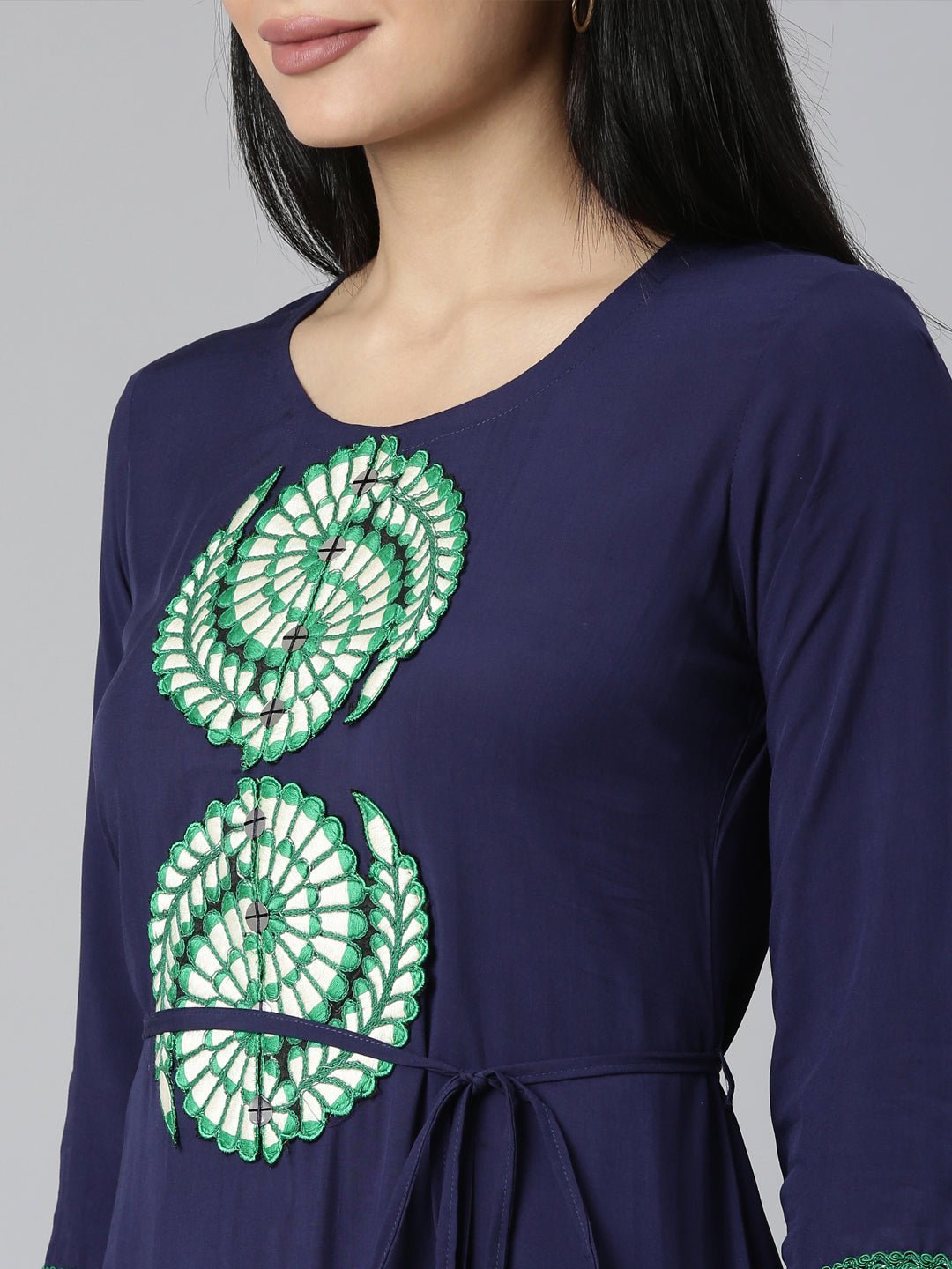 Transacthubs Blue Flared Casual Solid Maxi Dress - Effortless Everyday Chic - Image 4