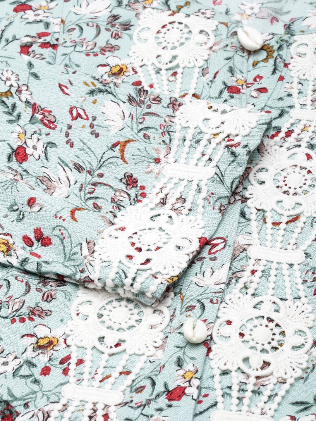 Transacthubs Green Flared Floral Maxi Dresses - Casual Everyday Style - Image 4